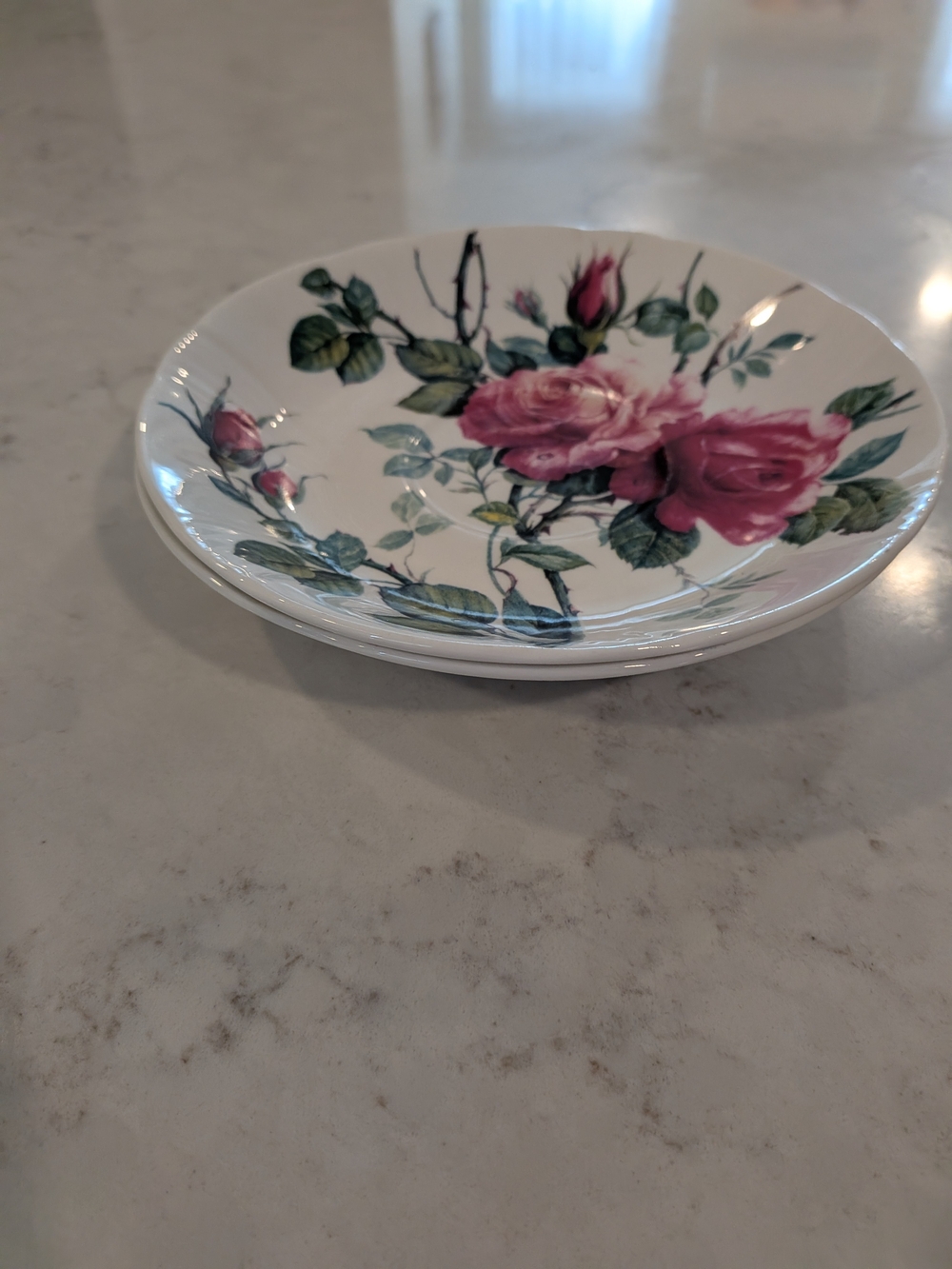 Vintage 1990s "English Rose" Roy Kirkham  England Plates Lot Of 2 In Diamete6.5"